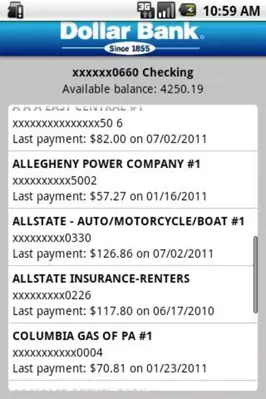 Dollar Bank android App screenshot 1